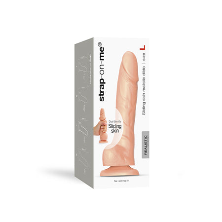 Strap-On-Me Realistic Collection Sliding Skin Dual-Density Silicone Dildo Vanilla L - Not Very Vanilla