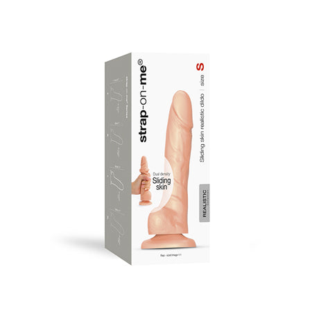 Strap-On-Me Realistic Collection Sliding Skin Dual-Density Silicone Dildo Vanilla S - Not Very Vanilla