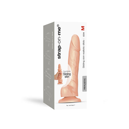 Strap-On-Me Realistic Collection Sliding Skin Dual-Density Silicone Dildo Vanilla M - Not Very Vanilla