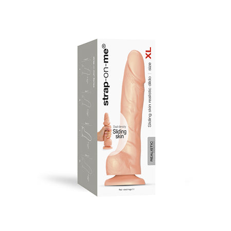 Strap-On-Me Realistic Collection Sliding Skin Dual-Density Silicone Dildo Vanilla XL - Not Very Vanilla