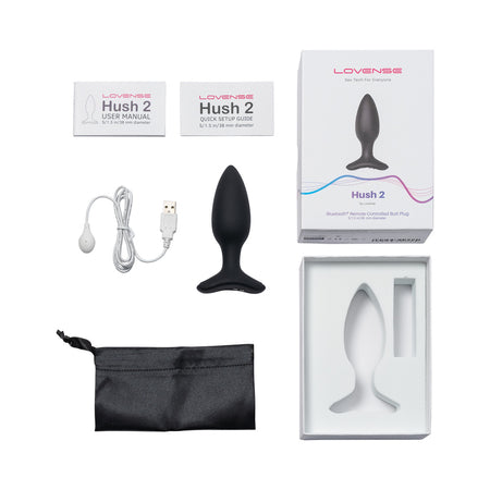 Lovense Hush 2 Bluetooth Remote-Controlled Vibrating Butt Plug S 1.5 in. - Not Very Vanilla