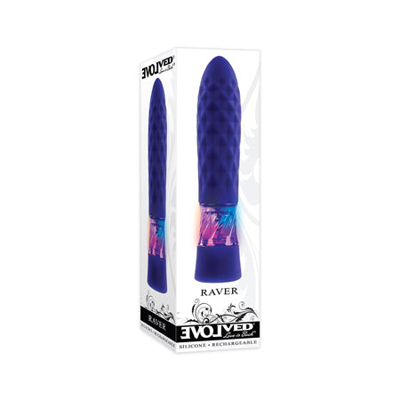 Evolved Raver Light-Up Rechargeable Silicone Bullet Vibrator Purple - Not Very Vanilla