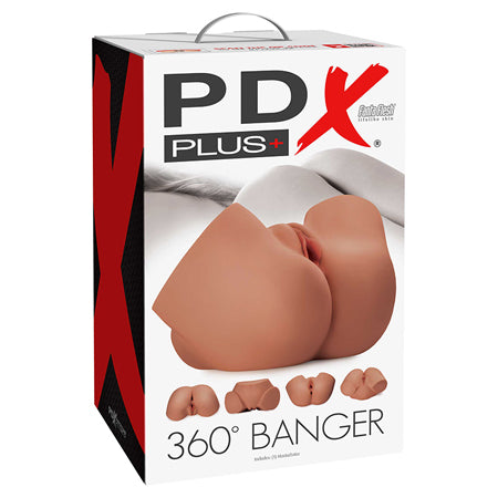 PDX Plus 360º Banger Dual Entry Masturbator Tan - Not Very Vanilla