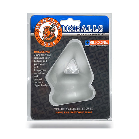 Oxballs Tri-Squeeze Cocksling and Ballstretcher Clear Ice - Not Very Vanilla