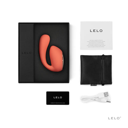 LELO IDA WAVE Rechargeable Dual Stimulator Coral Red - Not Very Vanilla