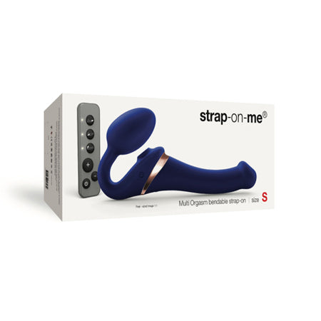 Strap-On-Me Rechargeable Remote-Controlled Multi Orgasm Bendable Strap-On Night Blue S - Not Very Vanilla