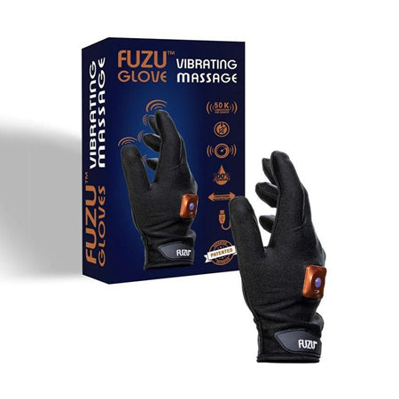 Fuzu Rechargeable Vibrating Massage Glove Right Hand Black - Not Very Vanilla