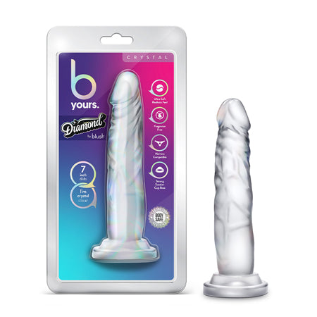 Blush B Yours Diamond Crystal 7 in. Dildo with Suction Cup Clear - Not Very Vanilla