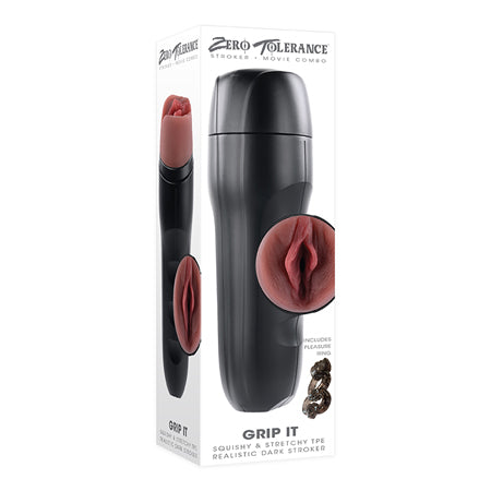 Zero Tolerance Grip It Realistic Vagina Stroker with Movie Download Brown - Not Very Vanilla