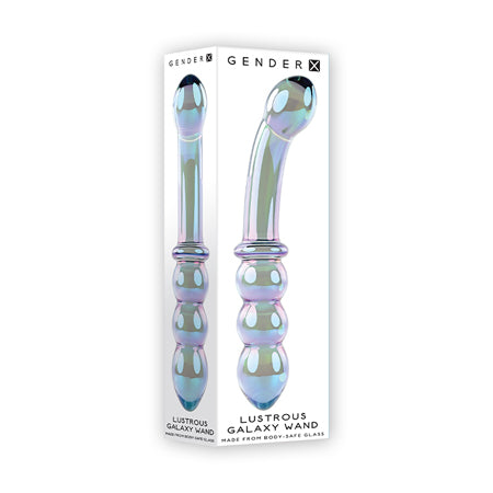 Gender X Lustrous Galaxy Wand 7.3 in. Dual-Ended Glass Dildo Multi-Color - Not Very Vanilla