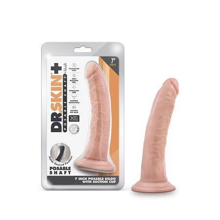 Dr. Skin Plus Realistic 7 in. Triple Density Posable Dildo with Suction Cup Beige - Not Very Vanilla