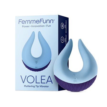 FemmeFunn Volea Rechargeable Silicone Fluttering Tip Vibrator Light Blue - Not Very Vanilla