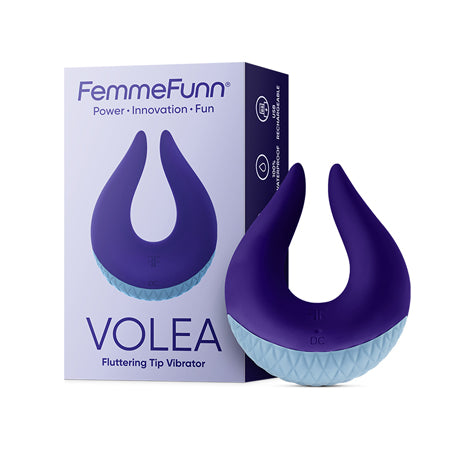 FemmeFunn Volea Rechargeable Silicone Fluttering Tip Vibrator Dark Purple - Not Very Vanilla