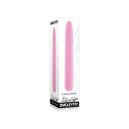 Evolved Carnation Rechargeable Silicone Slimline Vibrator Pink - Not Very Vanilla