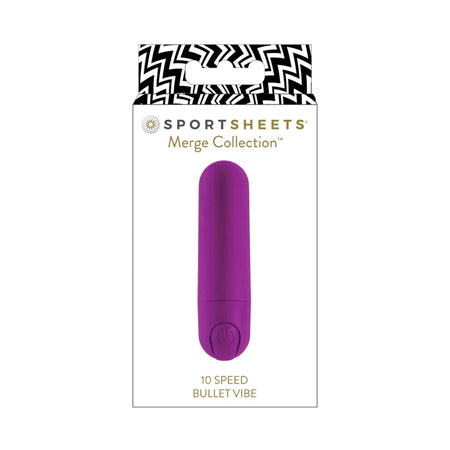 Sportsheets Merge Collection 10 Speed Bullet Vibe Silicone Vibrator Purple - Not Very Vanilla