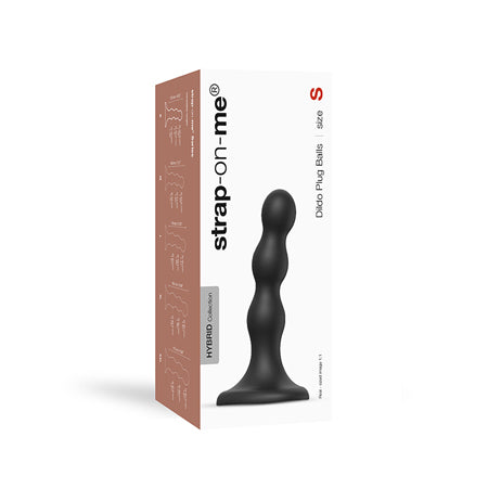 Strap-On-Me Hybrid Collection Silicone Dildo Plug Balls Black S - Not Very Vanilla