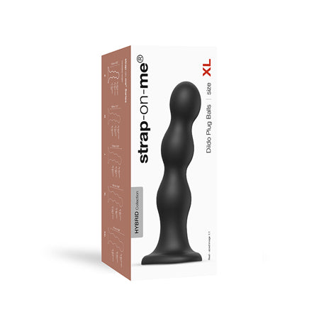 Strap-On-Me Hybrid Collection Silicone Dildo Plug Balls Black XL - Not Very Vanilla