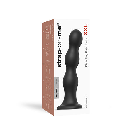 Strap-On-Me Hybrid Collection Silicone Dildo Plug Balls Black XXL - Not Very Vanilla