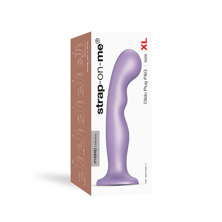 Strap-On-Me Hybrid Collection Silicone Dildo Plug P&G Metallic Lilac XL - Not Very Vanilla