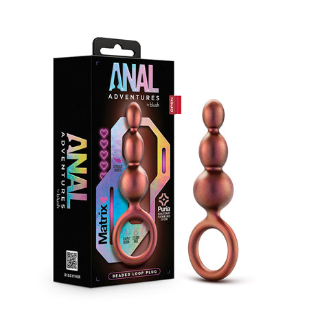 Anal Adventures Matrix Silicone Beaded Loop Plug Copper - Not Very Vanilla