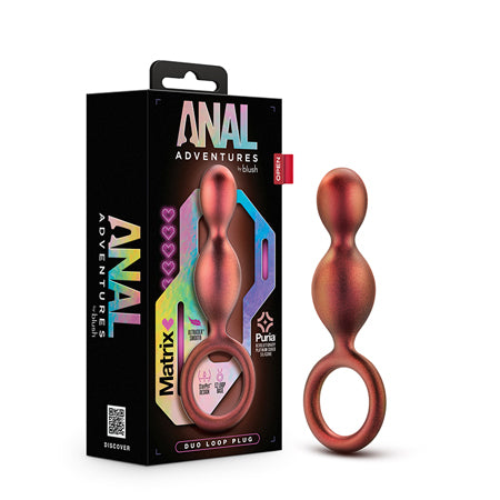 Anal Adventures Matrix Silicone Duo Loop Plug Copper - Not Very Vanilla