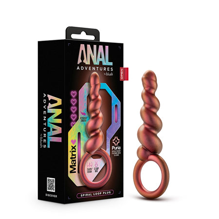 Anal Adventures Matrix Silicone Spiral Loop Plug Copper - Not Very Vanilla