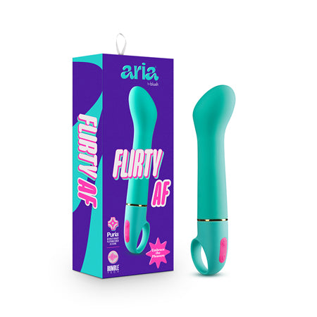 Aria Flirty AF Silicone G-Spot Vibrator Teal - Not Very Vanilla