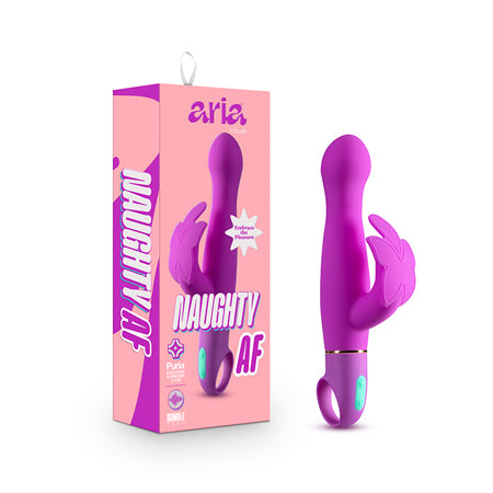 Aria Naughty AF Silicone Dual Stimulation Vibrator Plum - Not Very Vanilla