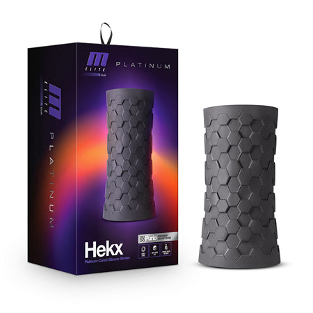 Blush M Elite Platinum Hekx Silicone Stroker Black - Not Very Vanilla