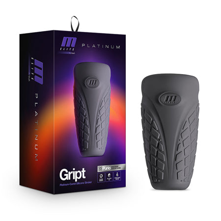 Blush M Elite Platinum Gript Silicone Stroker Black - Not Very Vanilla