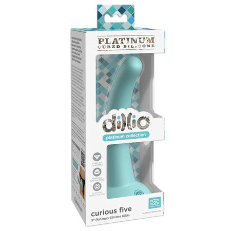 Dillio Platinum Collection Curious Five 5 in. Silicone Dildo Teal - Not Very Vanilla