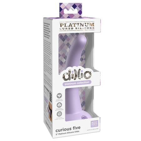 Dillio Platinum Collection Curious Five 5 in. Silicone Dildo Purple - Not Very Vanilla