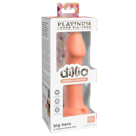 Dillio Platinum Collection Big Hero 6 in. Silicone Dildo Peach - Not Very Vanilla