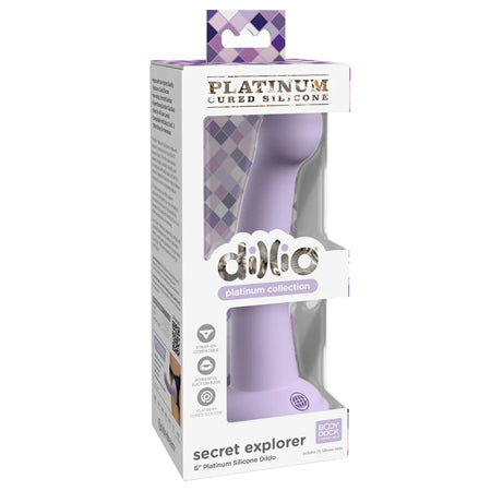 Dillio Platinum Collection Secret Explorer 6 in. Silicone Dildo Purple - Not Very Vanilla