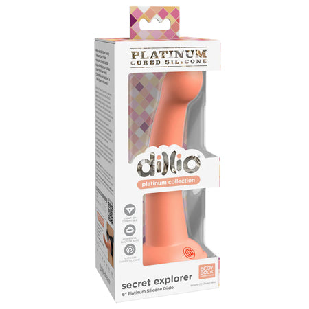 Dillio Platinum Collection Secret Explorer 6 in. Silicone Dildo Peach - Not Very Vanilla