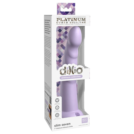 Dillio Platinum Collection Slim Seven 7 in. Silicone Dildo Purple - Not Very Vanilla