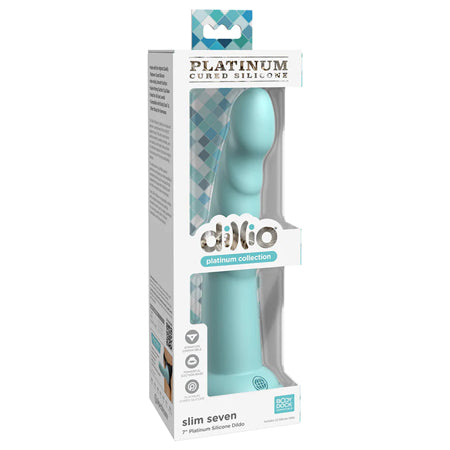 Dillio Platinum Collection Slim Seven 7 in. Silicone Dildo Teal - Not Very Vanilla