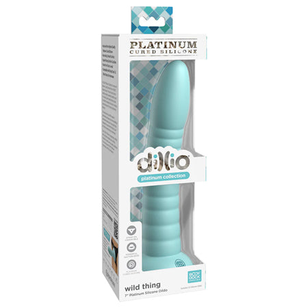 Dillio Platinum Collection Wild Thing 7 in. Silicone Dildo Teal - Not Very Vanilla