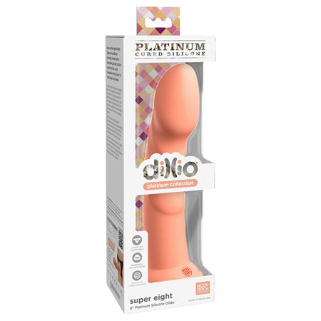 Dillio Platinum Collection Super Eight 8 in. Silicone Dildo Peach - Not Very Vanilla