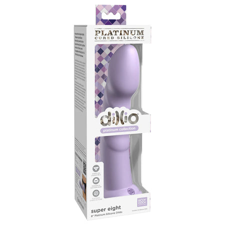 Dillio Platinum Collection Super Eight 8 in. Silicone Dildo Purple - Not Very Vanilla