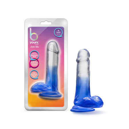 Blush B Yours Stella Blue 6 in. Dildo with Balls & Suction Cup Blue - Not Very Vanilla