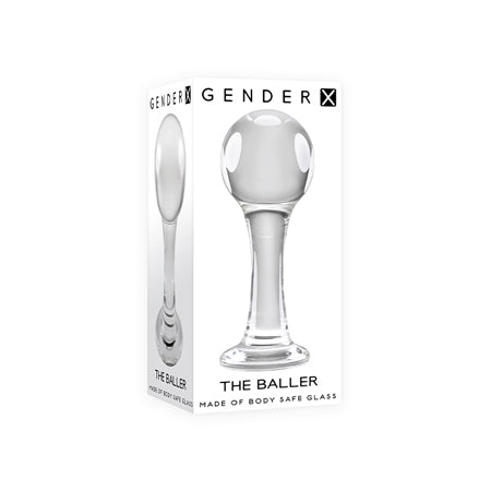 Gender X The Baller Round Glass Anal Plug Clear - Not Very Vanilla