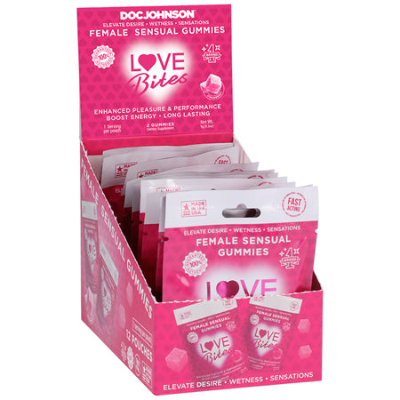 Love Bites Female Sensual Gummies 2-Pack 12-Piece Display - Not Very Vanilla