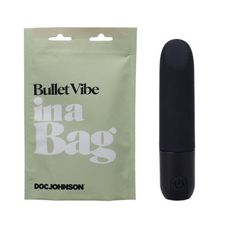 Doc Johnson Bullet Vibe In A Bag Rechargeable Silicone Vibrator Black - Not Very Vanilla