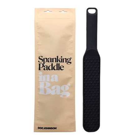 Doc Johnson Spanking Paddle In A Bag Silicone Black - Not Very Vanilla