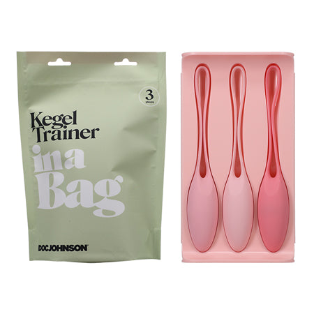 Doc Johnson Kegel Trainer Set In A Bag 3-Piece Silicone Pink - Not Very Vanilla