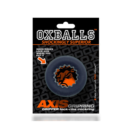 Oxballs Axis Rib Griphold Cockring Black Ice - Not Very Vanilla