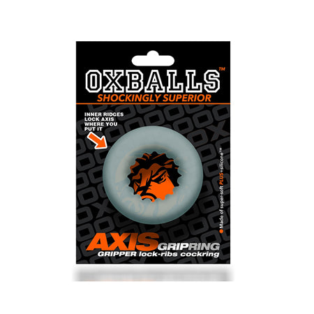 Oxballs Axis Rib Griphold Cockring Clear Ice - Not Very Vanilla