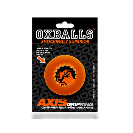 Oxballs Axis Rib Griphold Cockring Orange Ice - Not Very Vanilla