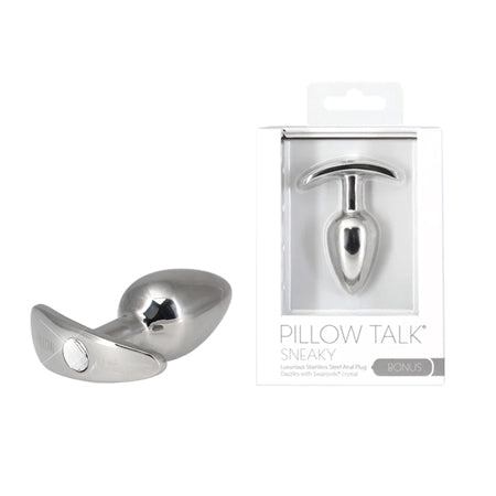 Pillow Talk Sneaky Stainless Steel Anal Plug with Swarovski Crystal - Not Very Vanilla